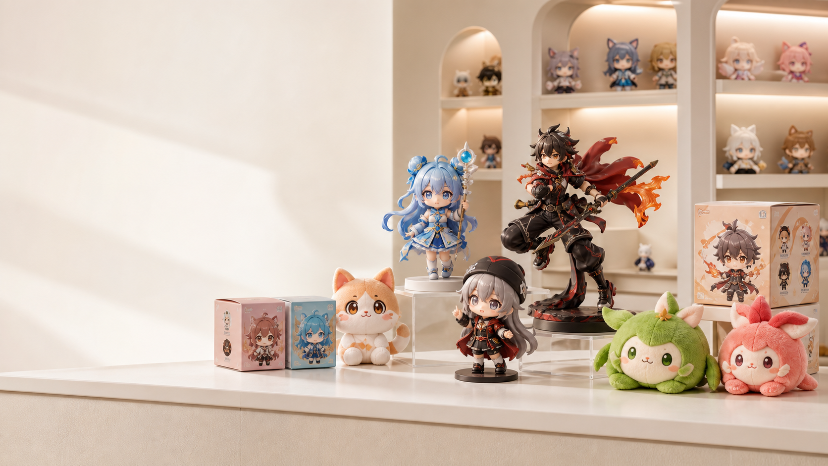 Kệ trưng bày đồ chơi sưu tầm phong cách anime